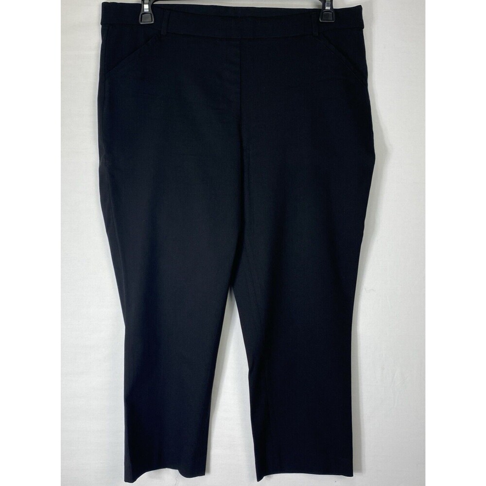 Rafaella Women's Size 16 Black Comfort Pants Wide Leg Career Stretch Slacks